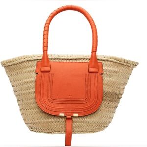 Chloe Marcie Medium Raffia Basket Bag